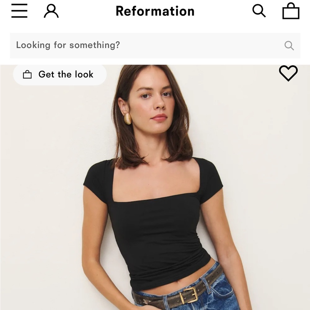Reformation Classic Black Cap Sleeve Blouse